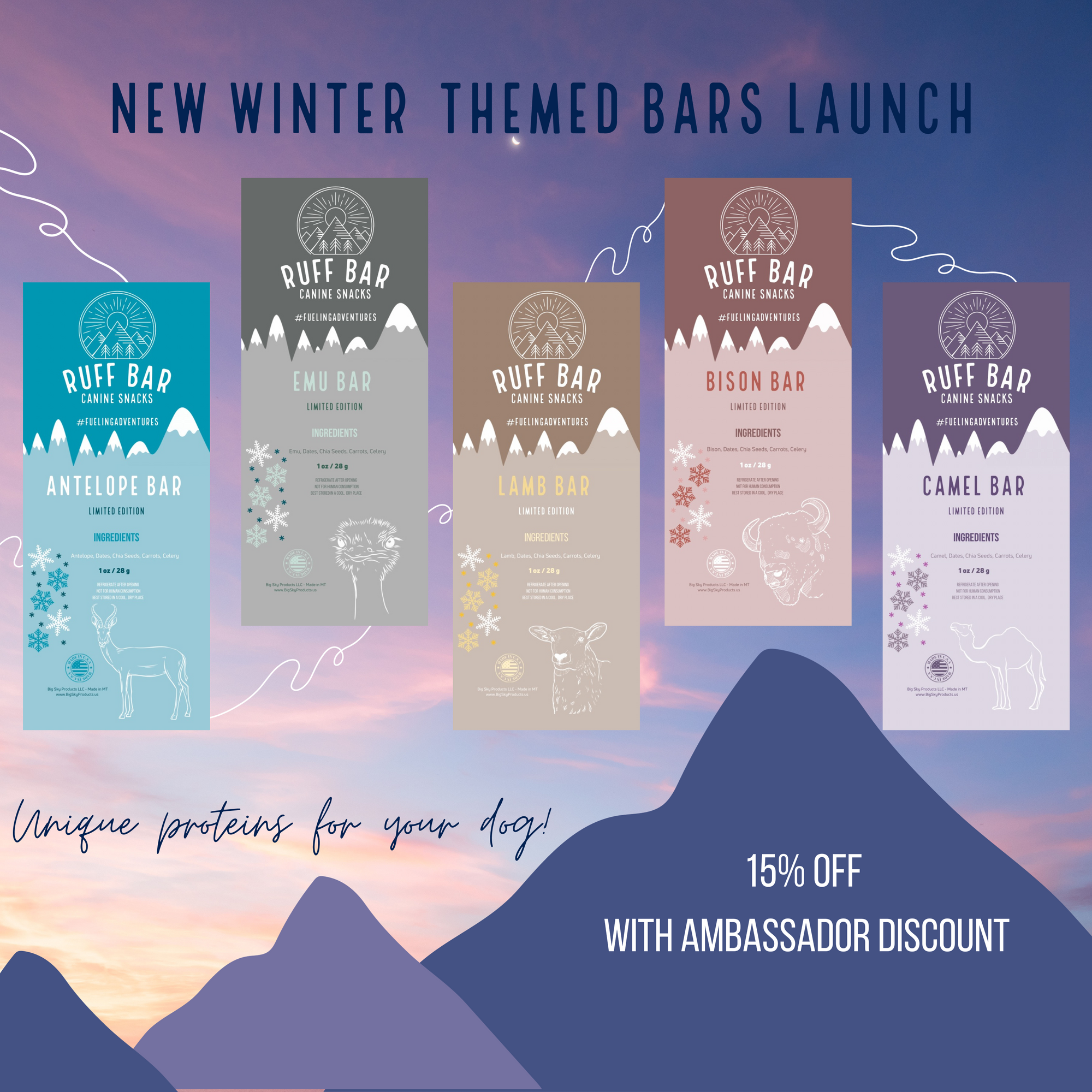 Winter Meat Ruff Bar Energy Bar healthy meat snacks for dogs
